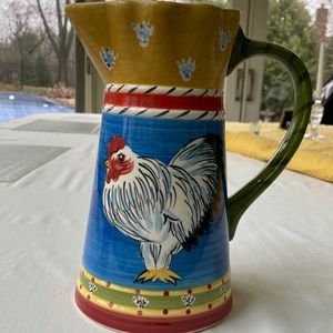 Charming Country Rooster Pitcher!